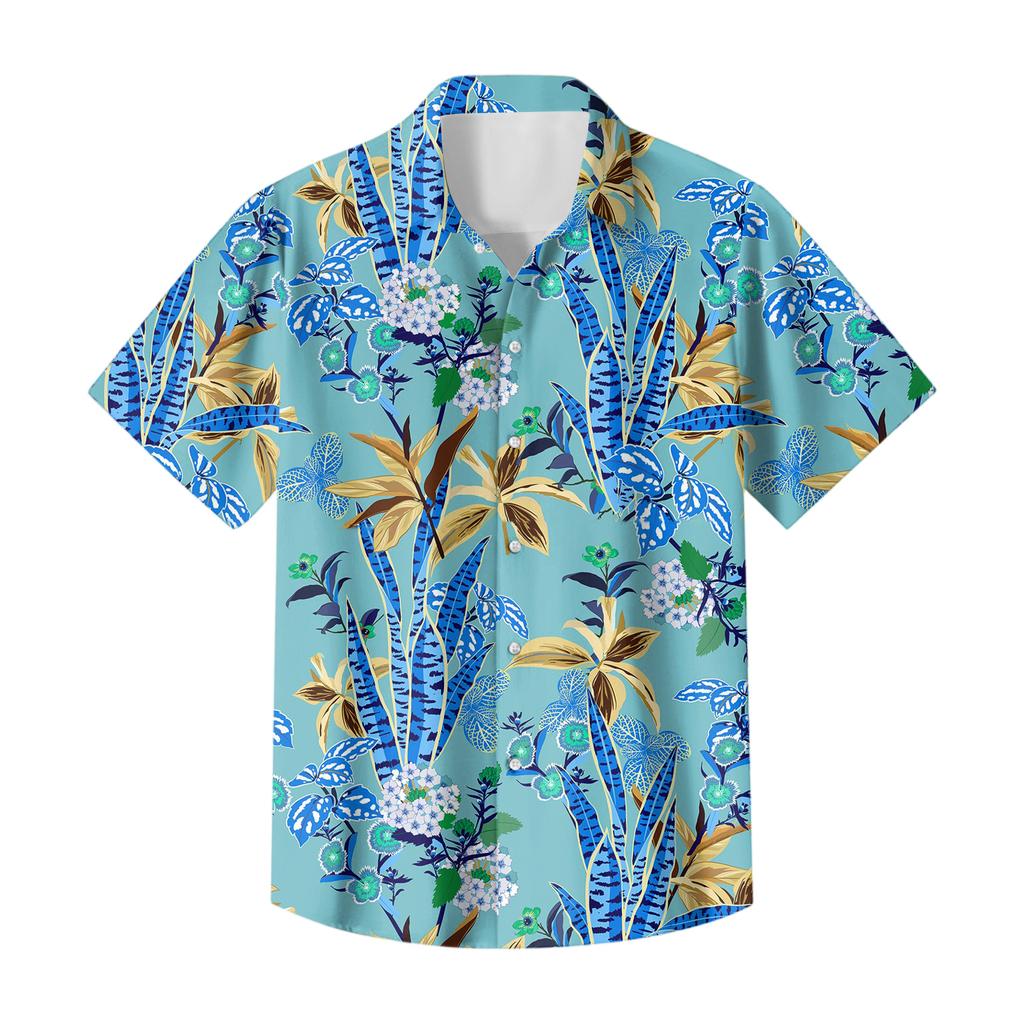 Men's Casual Fashion Printed Short,Sleeve Shirt