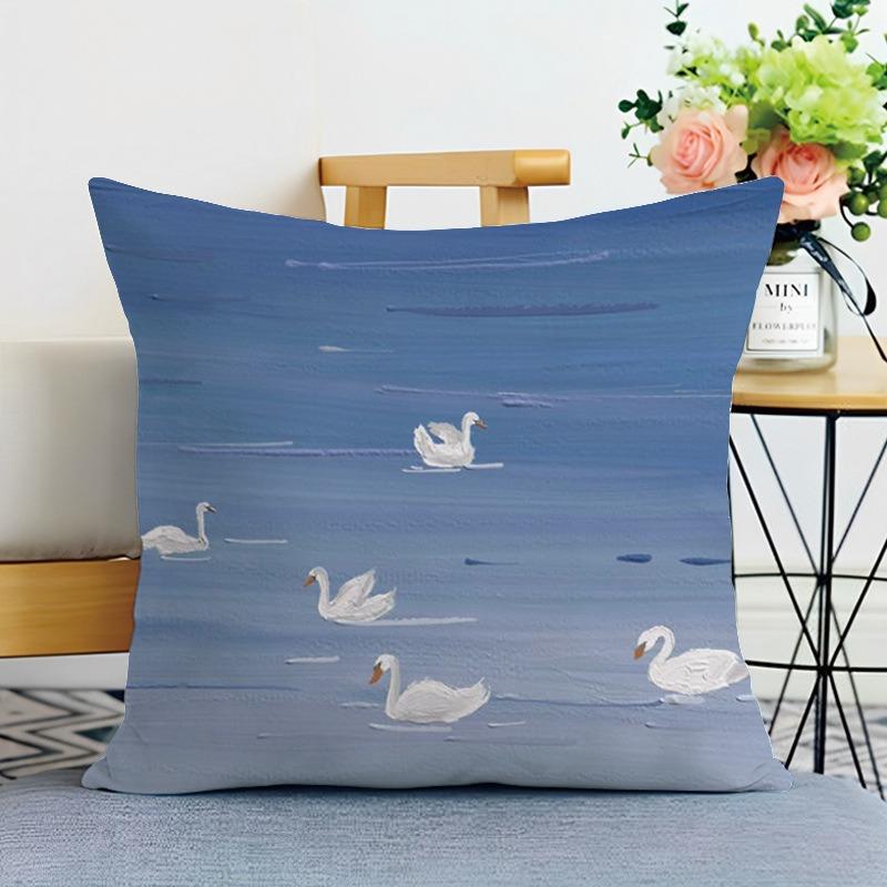 Ins Style Oil Painting Print Decorative Pillowcase Bedroom Living Room Square Cushion Pillowcase