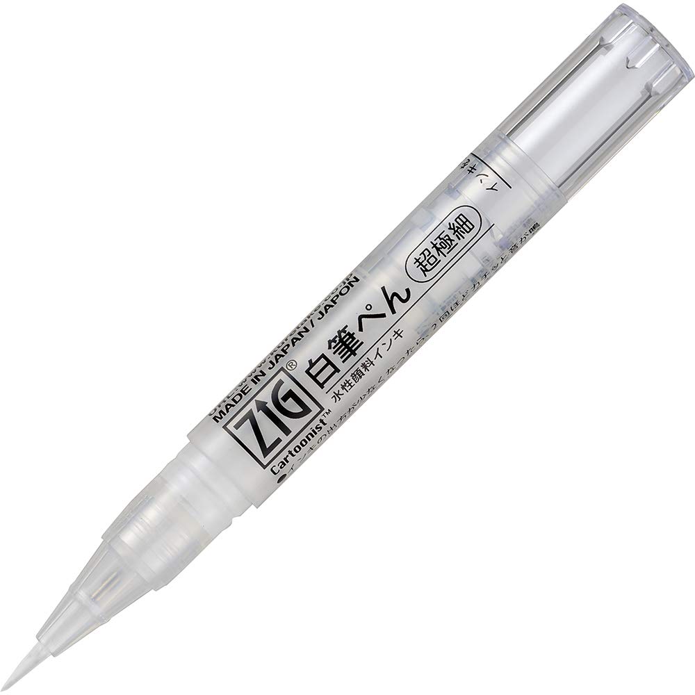 

Kuretake ZIG CARTOONUST White Brush Ultra Fine Pen, Point, CNBW-02S белый