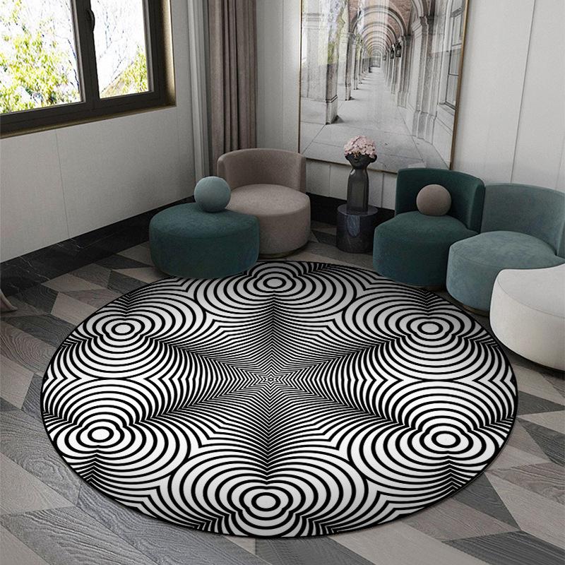 3D Vortex Optical Illusion Rugs Trap Area Carpet Anti-Slip Round Mats Large Carpets for Living Room Sofa Swirl Washable Carpet
