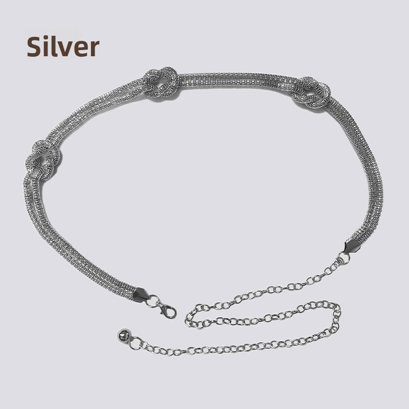 

Дизайнерская поясная цепочка, женская толстая веревочная цепочка с китайским узлом, декоративный пояс для платья, женская