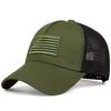Unisex American Flag Embroidery Baseball Net Caps Spring And Summer Outdoor Adjustable Casual Hats Sunscreen Hat Sports Cap