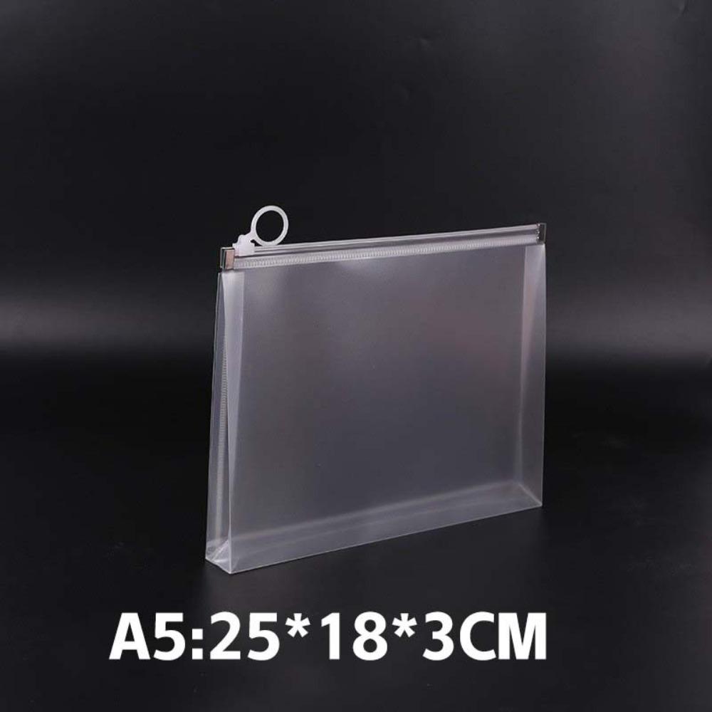 Zipper Design File Bag Transparent Document Folder Multifunctional File Folder  School Office