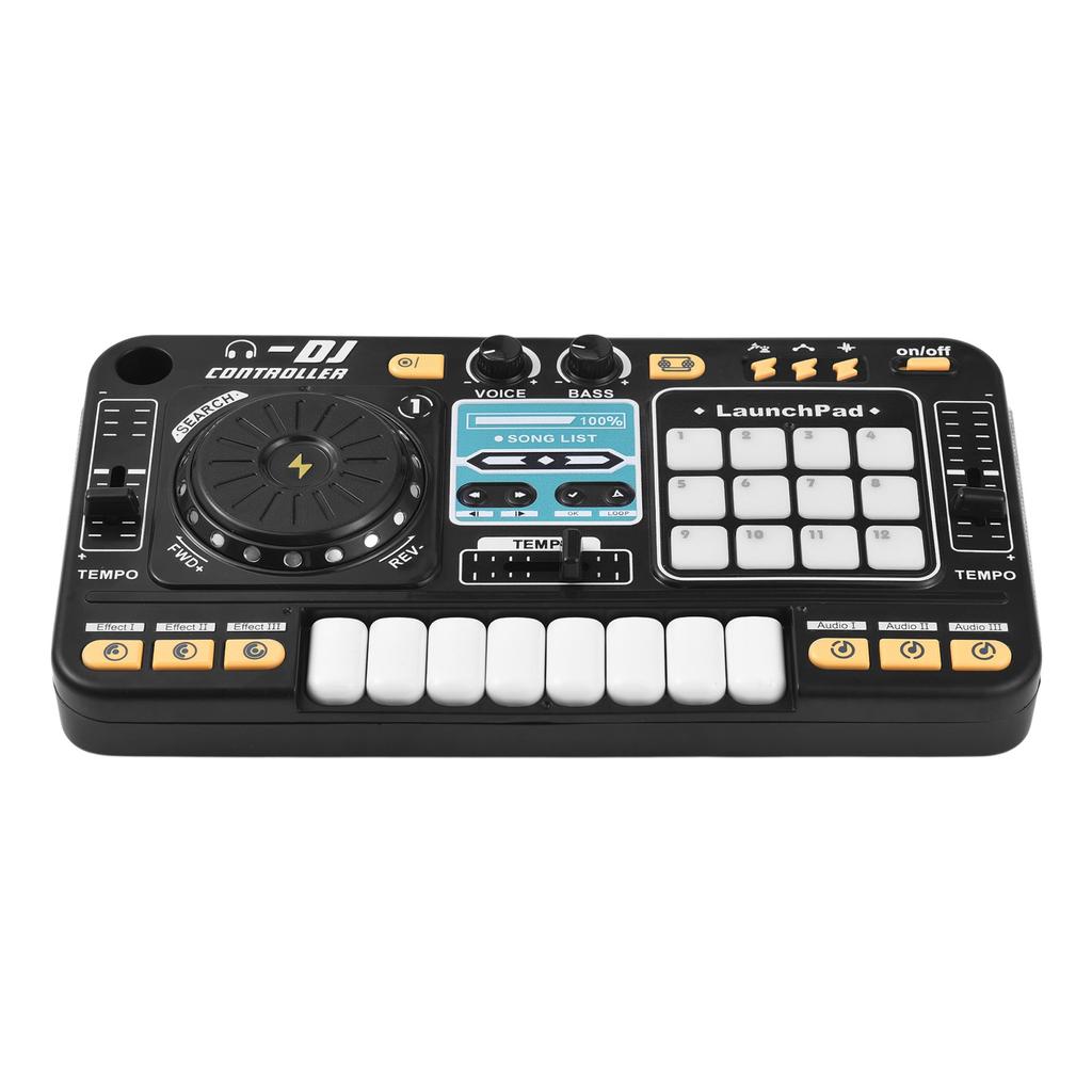 DJ Controller for Kids DJ Disc Player Electronic Keyboard BT DJ Mixer Table with Adjustable Microphone Dynamic Lighting
