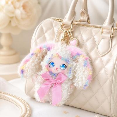 Bag Hanging Rabbit Plush Keychain Big Ear Rabbit Plush Toy Bunny Doll Pendant  Gift For Girls