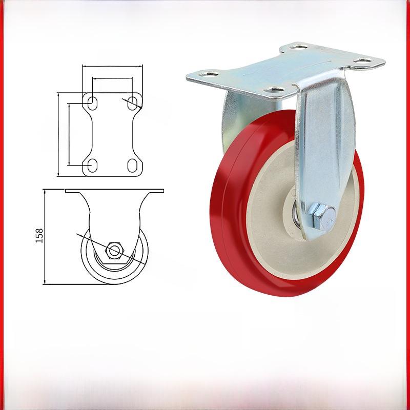 Kraftigt 3-5 tums universellt nylonhjul för vagn med broms