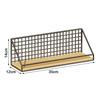 Metal Wood Wall Shelf Open Grid Multi-Layer Floating Wall Shelves Minimalist Style Display Storage Rack Living Room