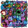 56 Neon Astronaut Graffiti Aufkleber Kreative Q Meng Cartoon Wasserbecher Notizbuch Dekorationsaufkleber
