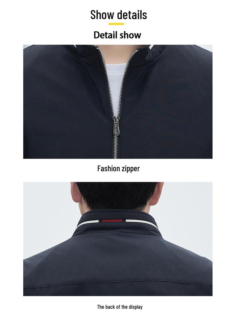 Pánská trendy větruodolná business bunda se stojáčkem na jaro a podzim