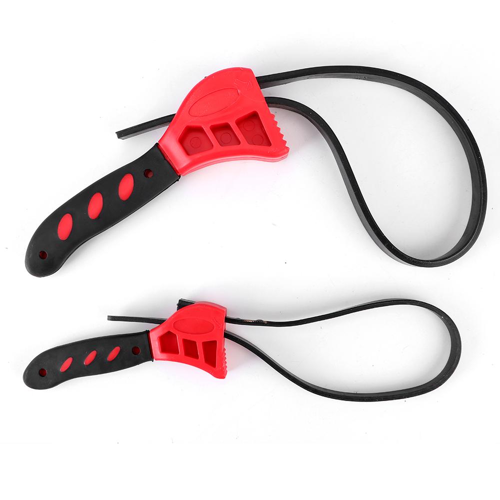 2pcs Non-Slip Belt Type Oil Filter Wrench Tighten Loosen Removal Spanner Car Repair Hand Tools