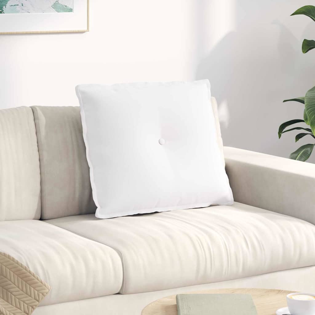 Back Cushion White 60 X 19 X 50 Cm Fabric