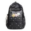 Schoolbag fog beige breathable mesh transparent window DIY backpack for primary and secondary school students sweet wind campus eye-catching schoolbag