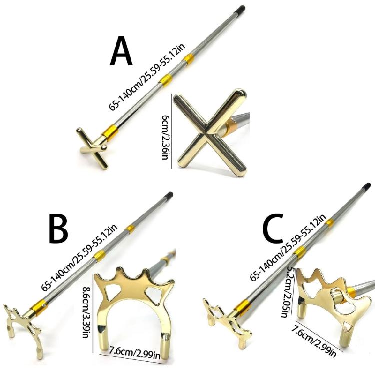 Retractable Billiards Pool Cue Stick Bridge with Replaceable Bridge Head Telescopic Bridge Stick Crosses Rack Pool
