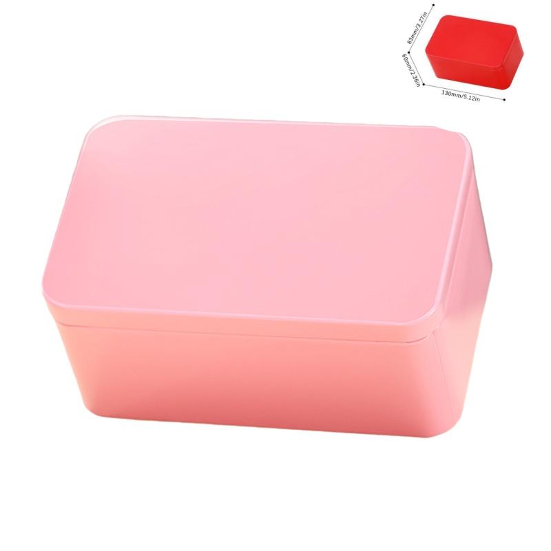 1Pcs Tin Box With Lid Soild Color Card Box Simple Tinplate Empty Cans Rectangular Case Candy Cookie Jar Container Home Storage