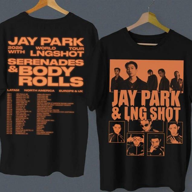 2026 Summer Hot Sale Lngshot 4shoboiz Lngshot World Tour Round T Shirts Unisex Casual Harajuku T-shirt Hip Hop Streetwear Oversized T-shirt