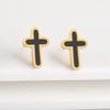 7 Colors New Design Cross Stainless Steel Classic Studs Earrings High Quality Minimalist Wedding Anniversary Woman Jewelry Gift