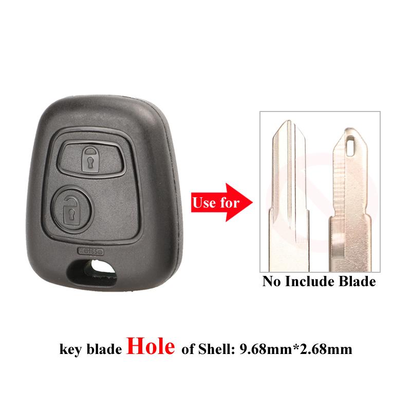 Jingyuqin Auto Afstandsbediening Sleutelbehuizing Voor Citroen C1 C4 Peugeot 107 207 307 407 206 306 406 Toyota Aygo Sleutelhanger Vervangende Behuizing 2 Knoppen