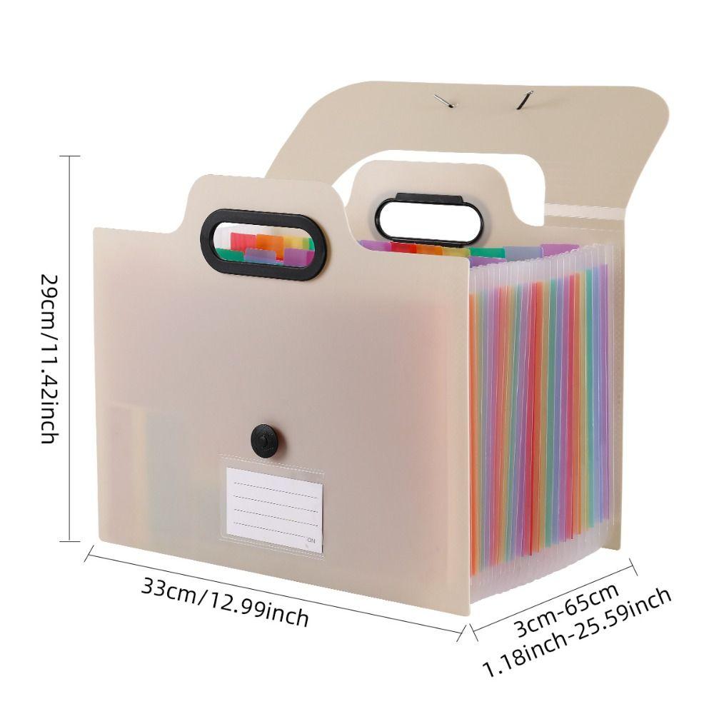 Buckle Closure Expanded File Folders Colorful Inner Pocket File Holder A4 Document Bag  Home