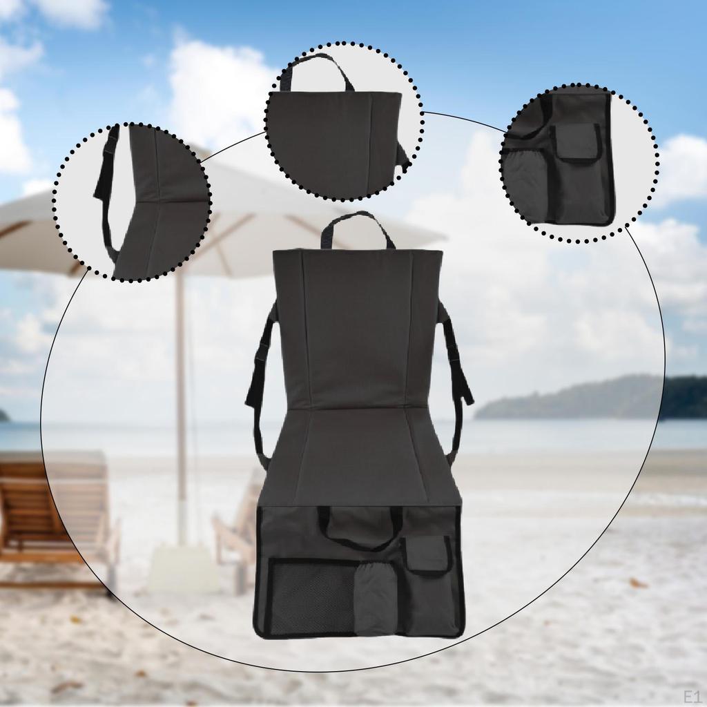 Faltbares Sitzkissen Tribünenkissen Konzerte Sitzmatte Bodenstuhl mit Rückenlehne für Strand