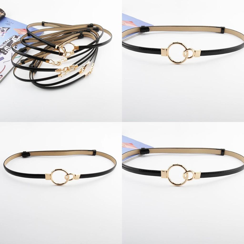 Simple Solid Color Ring Buckle Decoration Women Slim Waist Belt For Womens Formal Wear