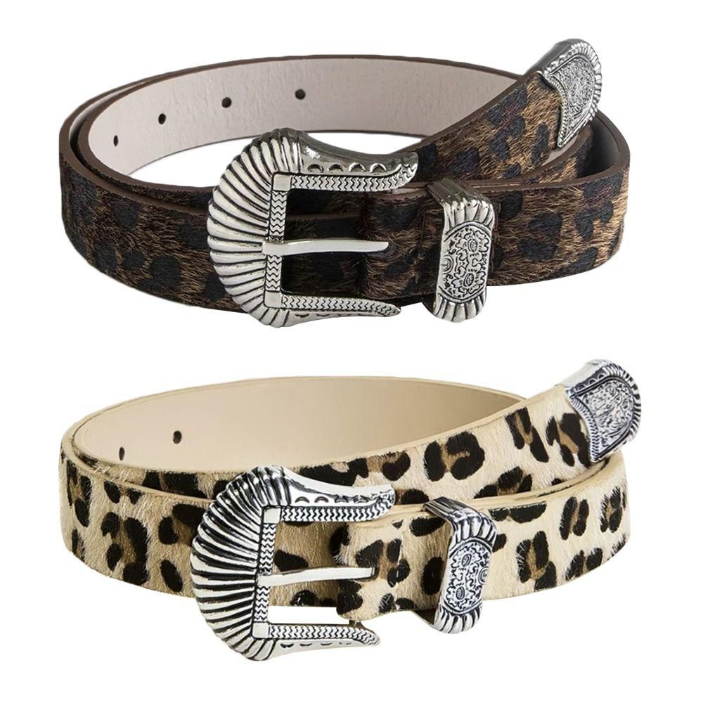 Y2k Women's Belt Maillard PU Leather Girdle Fashion Retro Pin Buckle Belt  Pants