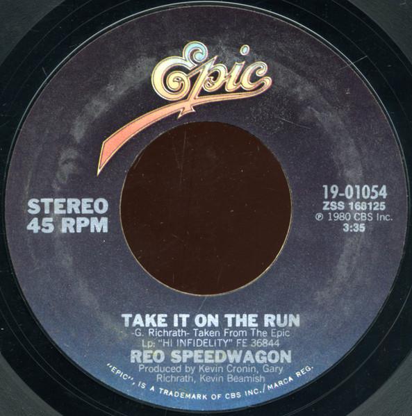

7inch Record REO SPEEDWAGON - Take It On The Run 1901054 Epic 1980 US Rock Used