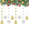 8Pcs Easy to Hang Christmas Tree Ornaments Gold Silver Snowflake Star Decor for Xmas Party Home Winter Holiday Decorations