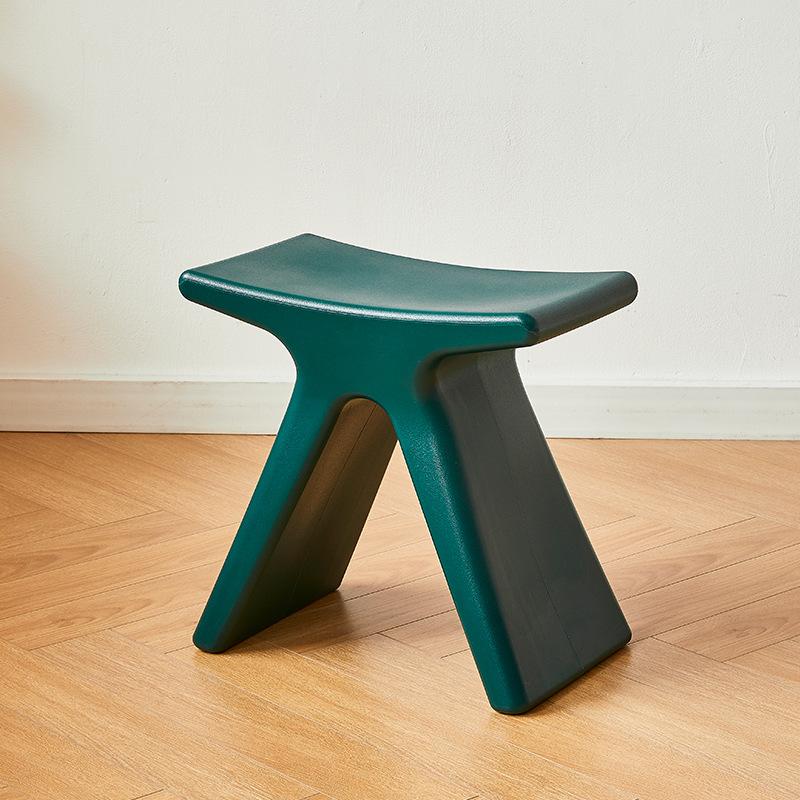 Nordic Plastic Living Room Stool Shoe Changing Bench Plastic Chair Vanity Chair Step Stool Portable Stool Space Saving Furniture