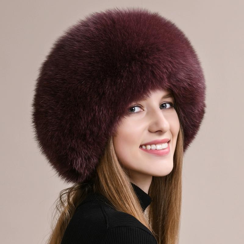 Czapka z futra lisa damska zimowa ochrona uszu ciepła pogrubiona północno-wschodnia księżniczka mongolska czapka pełna futrzana czapka damska zimowa
