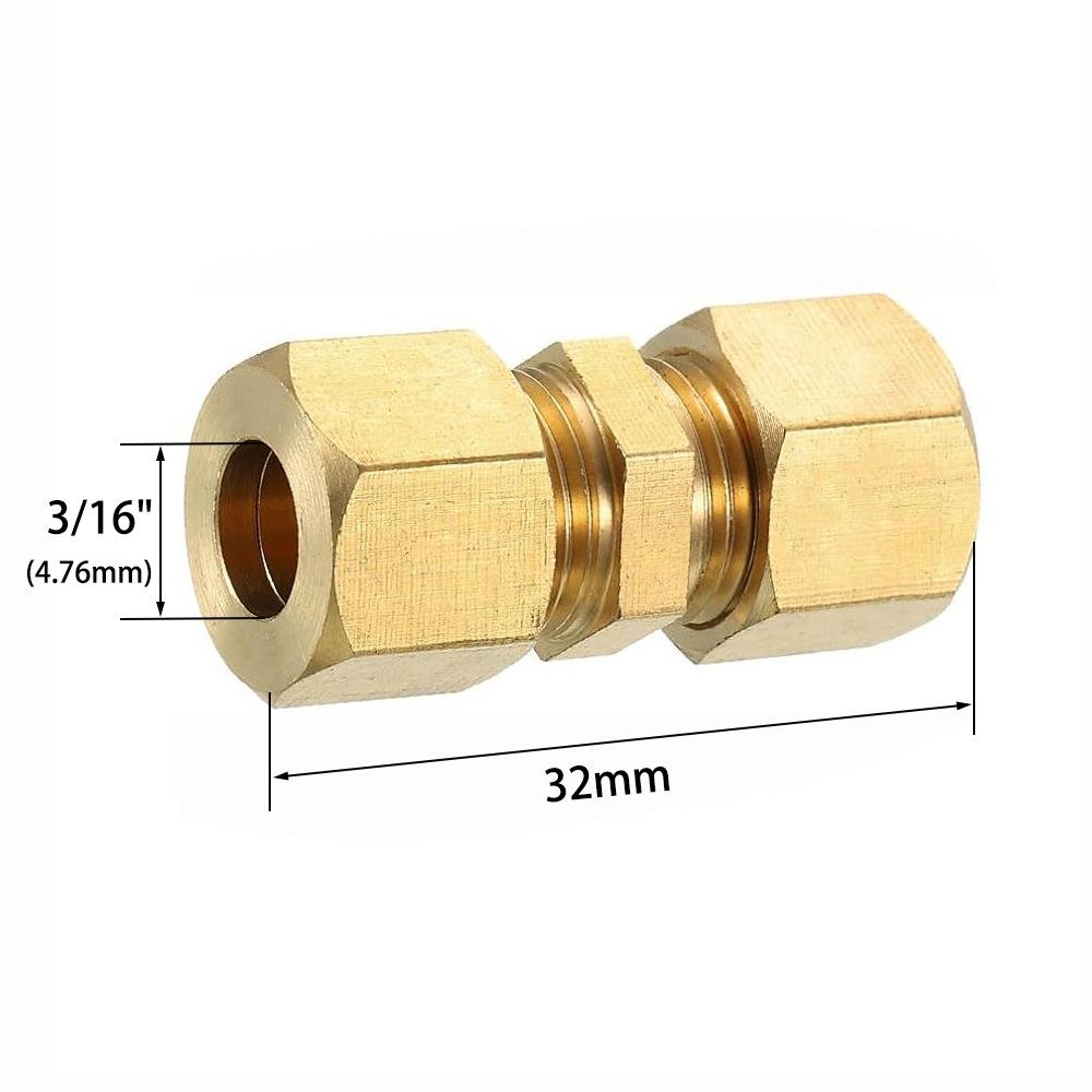 1/8" 3/16" 1/4" 5/16" 3/8" 1/2" Compression Union Brass Brass Pipe Fitting  Car Accessories