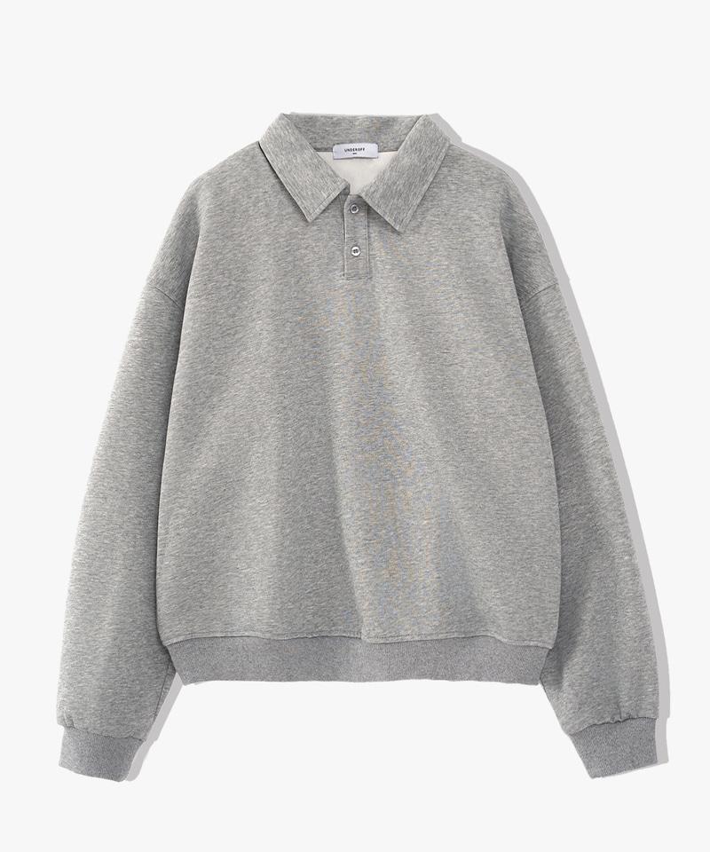 UNDEROFF Daily Button Collar Sweatshirt White Melange