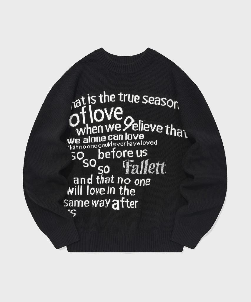 FALLETT Youth Letter Knit Black