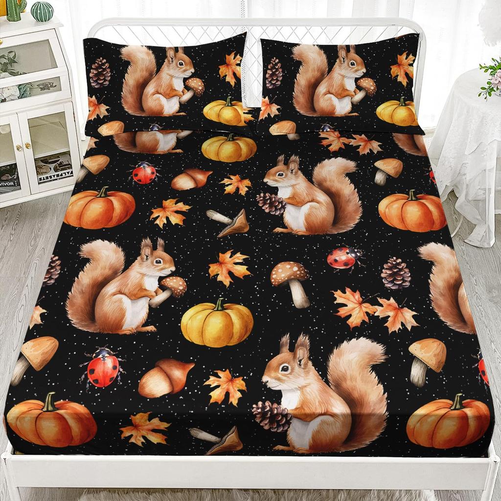 Tier Fuchs Muster Betthut Dreiteilig Digitaldruck Bettwäsche Betthut Dreiteilig Tiermuster