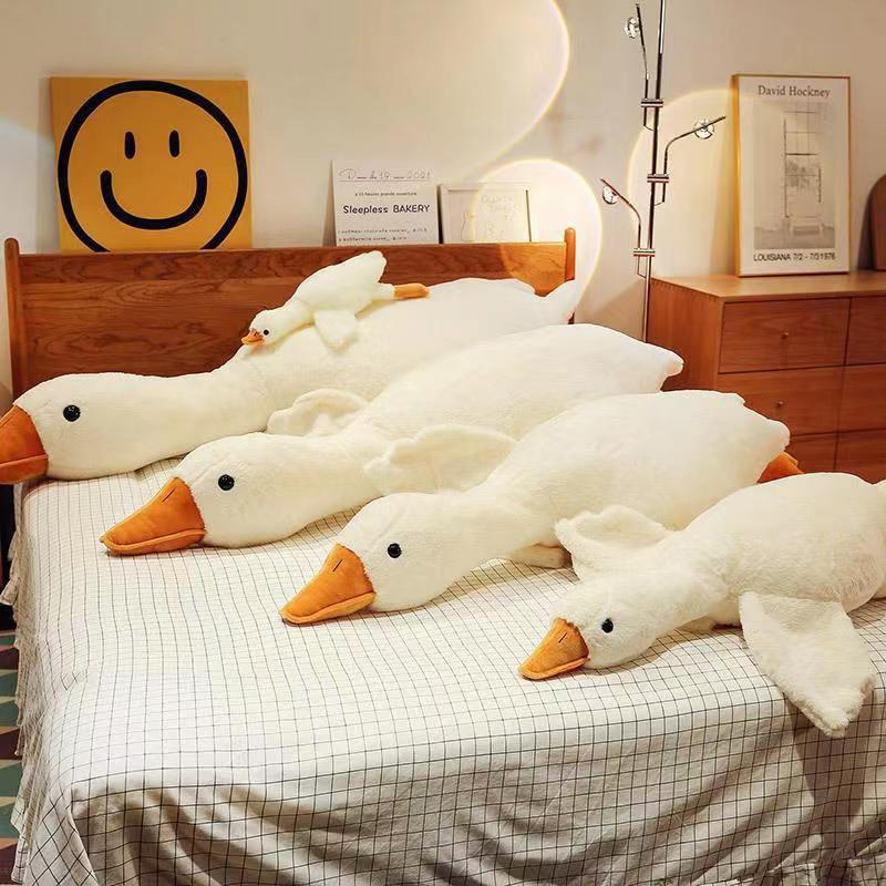 

Large White Goose Plush Sleeping Pillow - Backrest & Cuddle Toy 50cm