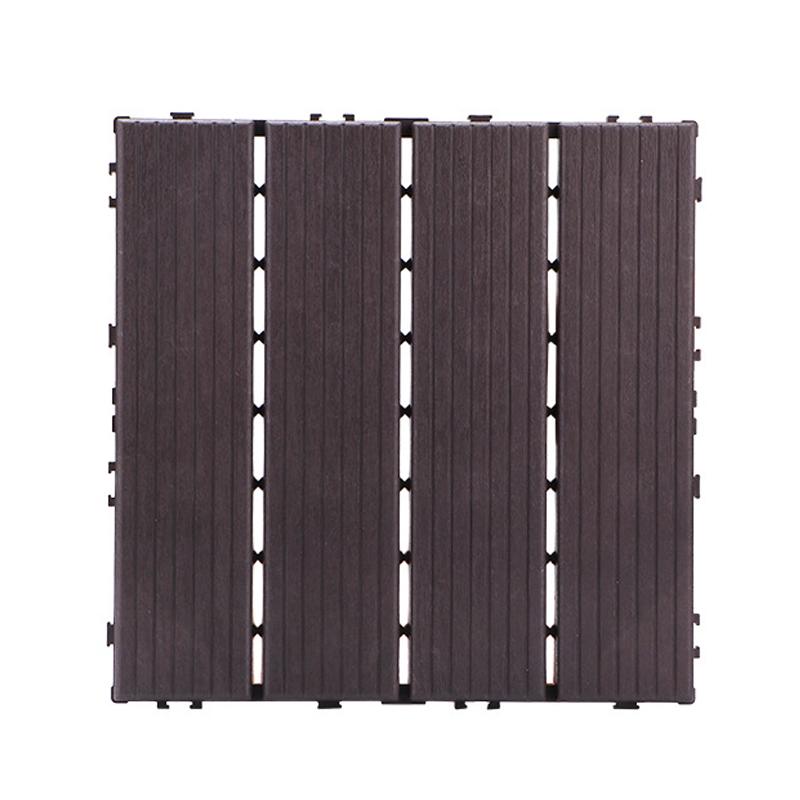 30X30Cm Hardwood Decking Tiles Interlocking Composite Wood Floor Covering for Outdoor Garden Terrace Easy Installation