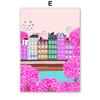Santorini Rome Paris Cat Flower Summer Abstract Landscape Posters Prints Wall Art Canvas Painting Pictures For Living Room Decor