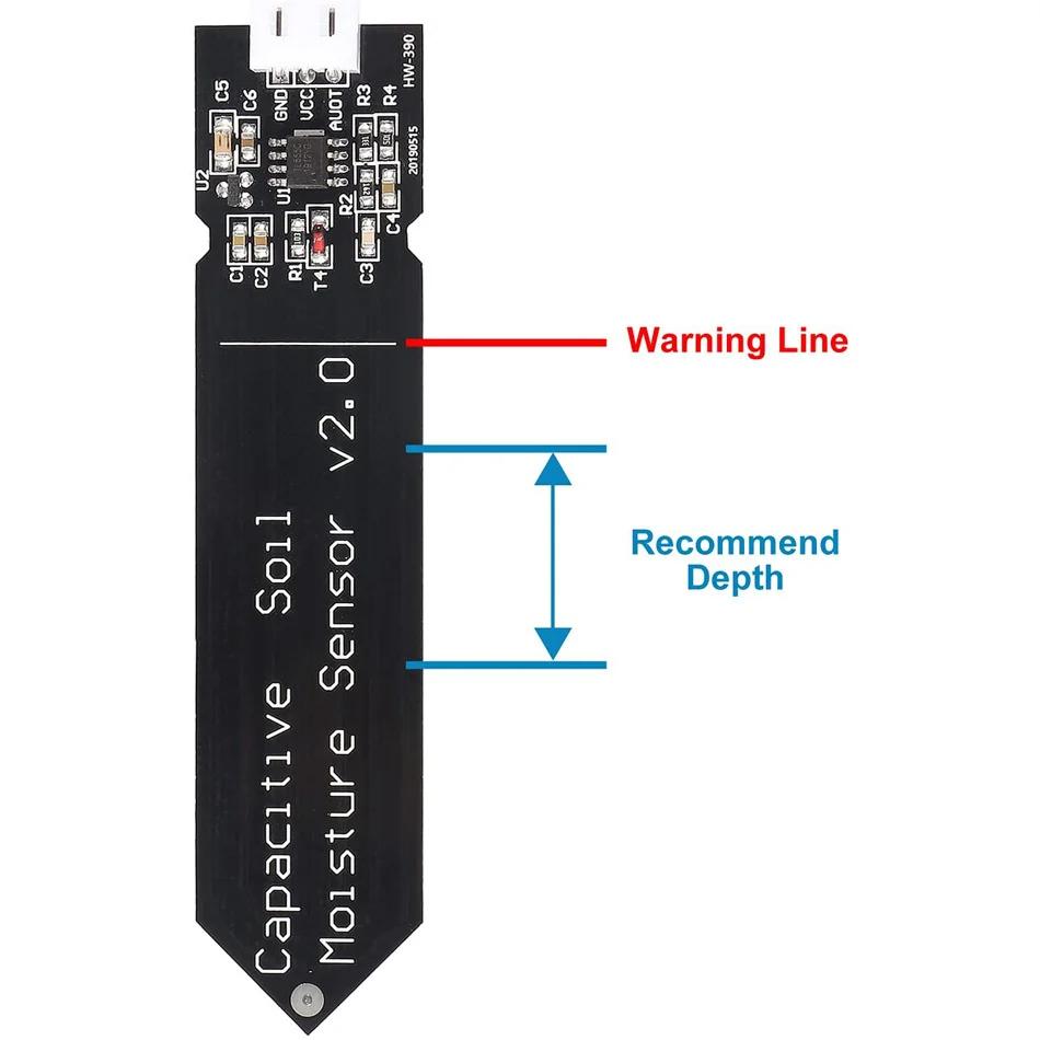 Capacitive Soil Moisture Sensor Corrosion Resistant for Arduino Moisture Detection Garden Watering DIY