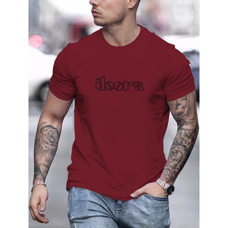 Men's summer fashion casual loose print round neck short sleeved shirt