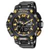 SMAEL Militäruhr Sport Wasserdicht 50M Stoppuhr Analog Digital Armbanduhren Wochenanzeige Wecker 8053 Digitaluhren Herren