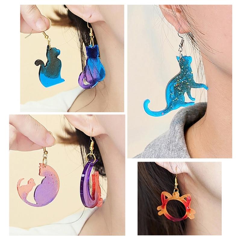 Jewelery Silicone Mould Earring Mold with Hole Animal Silicone Molds for Epoxy Resin Earring Charm