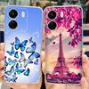 For Xiaomi Poco C65 Case Cute Cat Butterfly Cover Soft TPU Phone Case For Xiaomi Redmi 13C Redmi13C PocoC65 Fundas 6.74'' Bumper