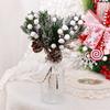 Holly Flower Xmas Artificial Pine Branch Christmas Berry Artificial Flower Christmas Decoration