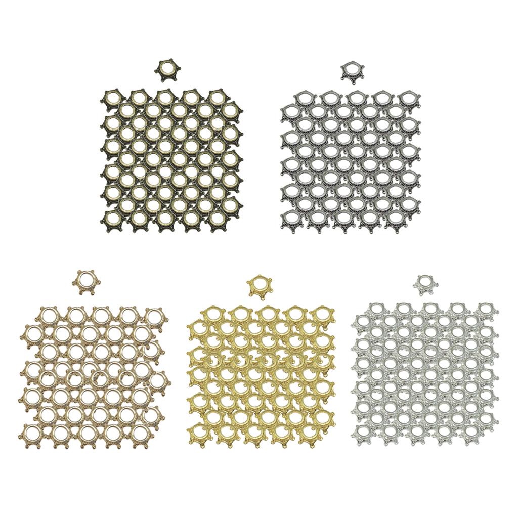 50pcs Crown Charms Beads for Jewelry Making Necklace Earrings Antique Bronze