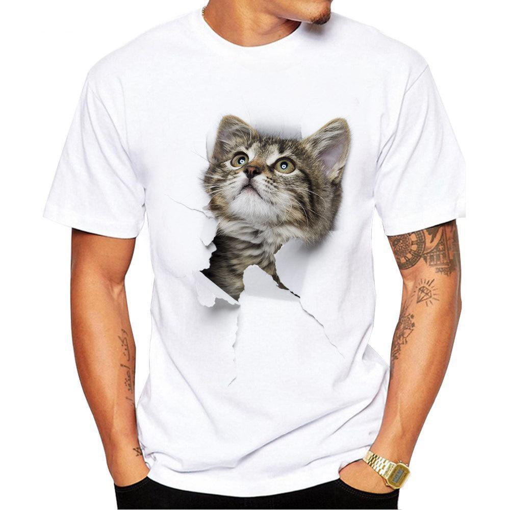 Summer Funny Cat Animal Print T-Shirts Men Women Casual Short Sleeve T Shirt Oversized Harajuku Unisex Tees Tops Clothing