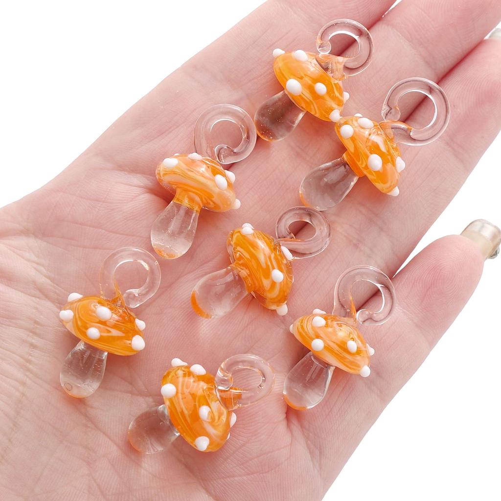 1 pezzo [17x16mm] Perline a forma di fungo in Vetro Colorato Dipinte a Mano Perline Fungo Tridimensionali Accessori Fai da Te per Gioielli Fatti a Mano