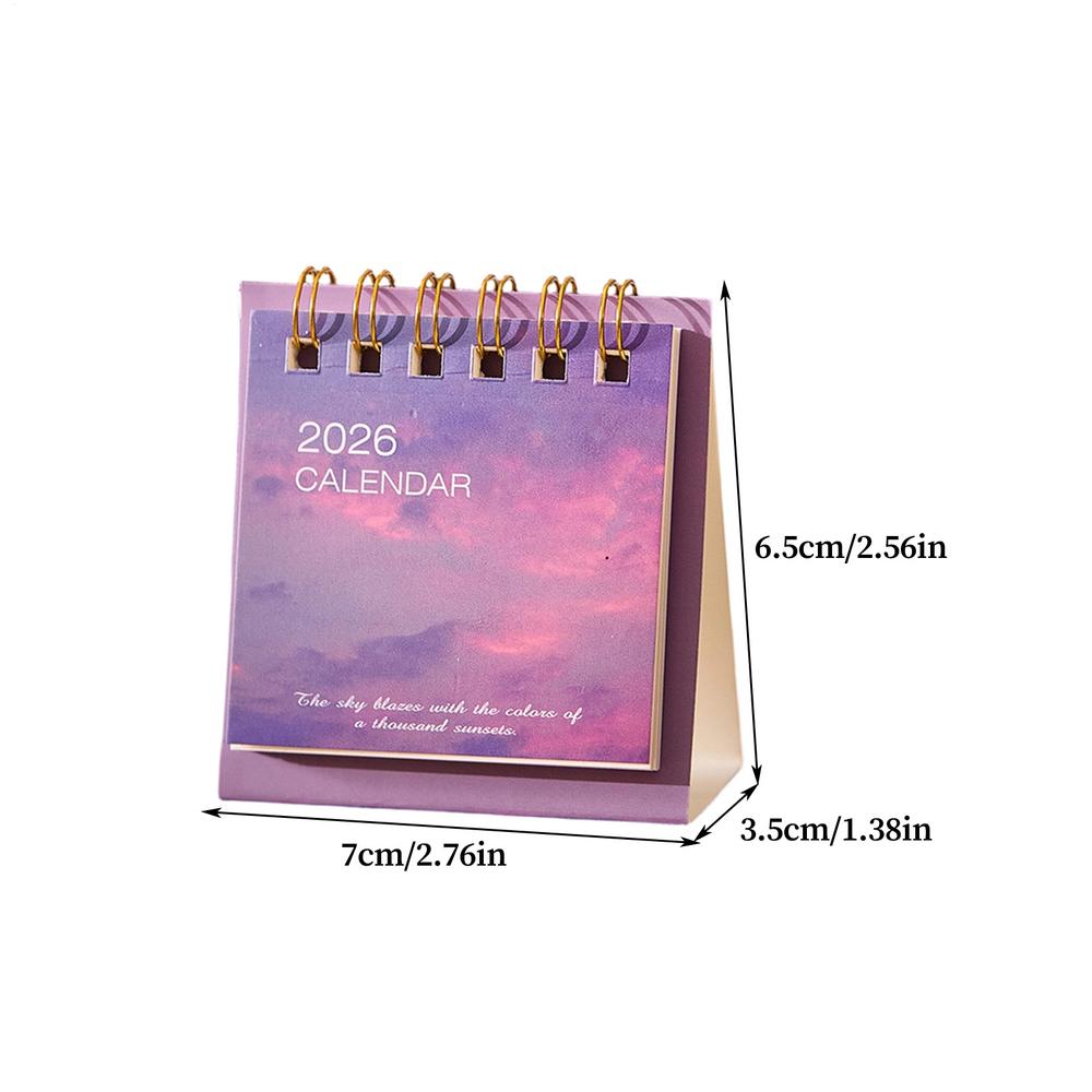 

2026 Міні Настільний Календар Тема Зоряного Неба Пейзажні Дизайни Портативний Місячний Планувальник З Трикутною Основою Для Офісу Школи