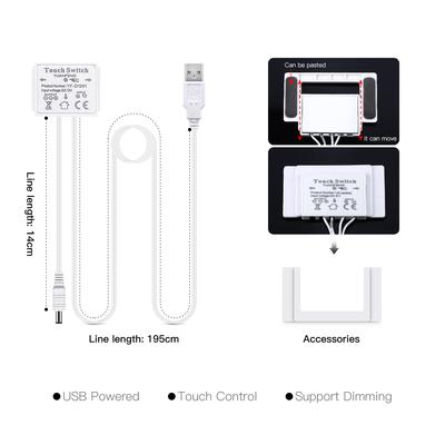 USB 5V Lustro Łazienkowe Światło LED Sterowanie Dotykowe Ściemniacz DIY Ściemniane Toaletka Lustro do Makijażu Podświetlana Lampa
