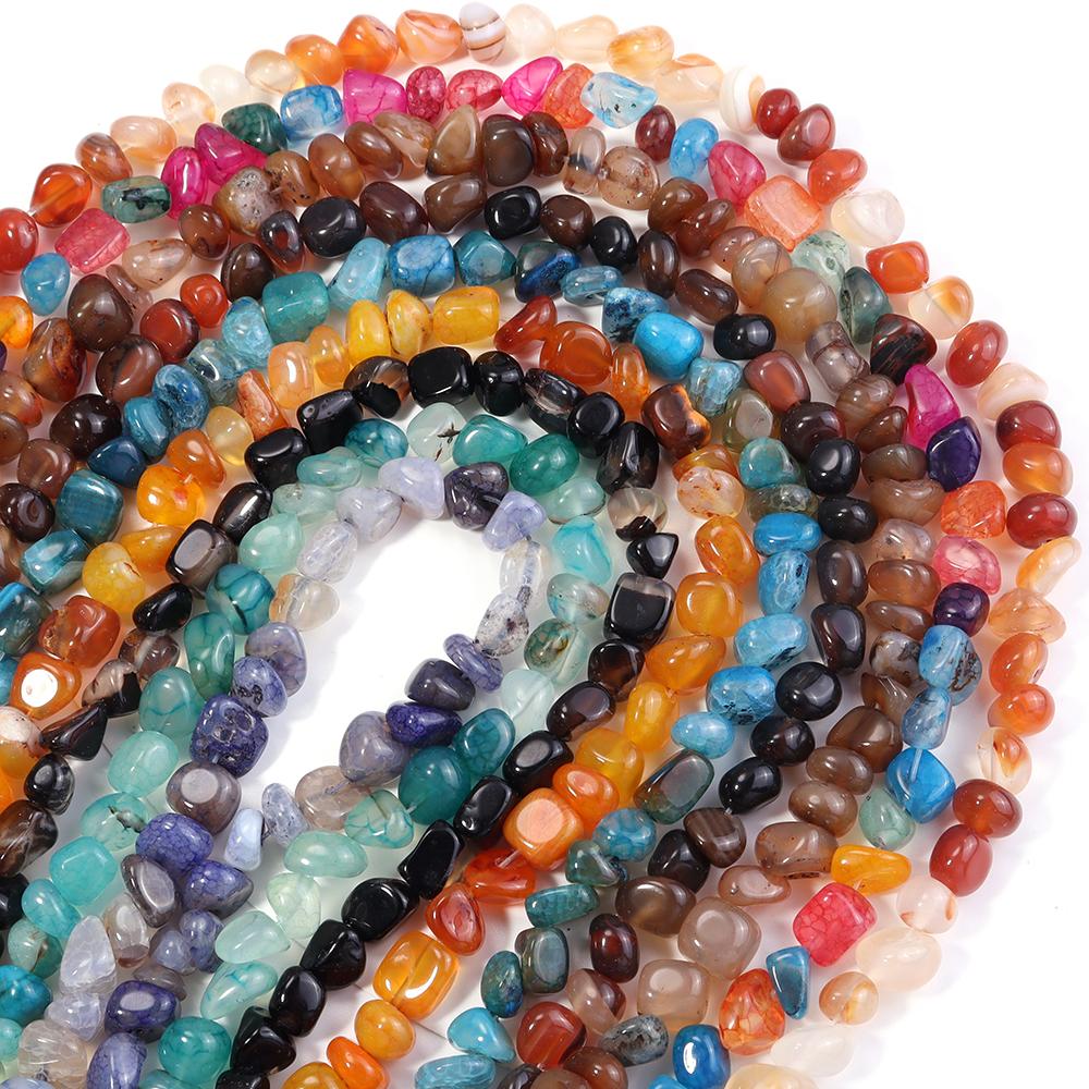 42-46pcs/lot 8-10mm Irregular Agate Beads Natural Stone Beads For Jewelry Making DIY Bracelet Necklace Loose Beads Accessories