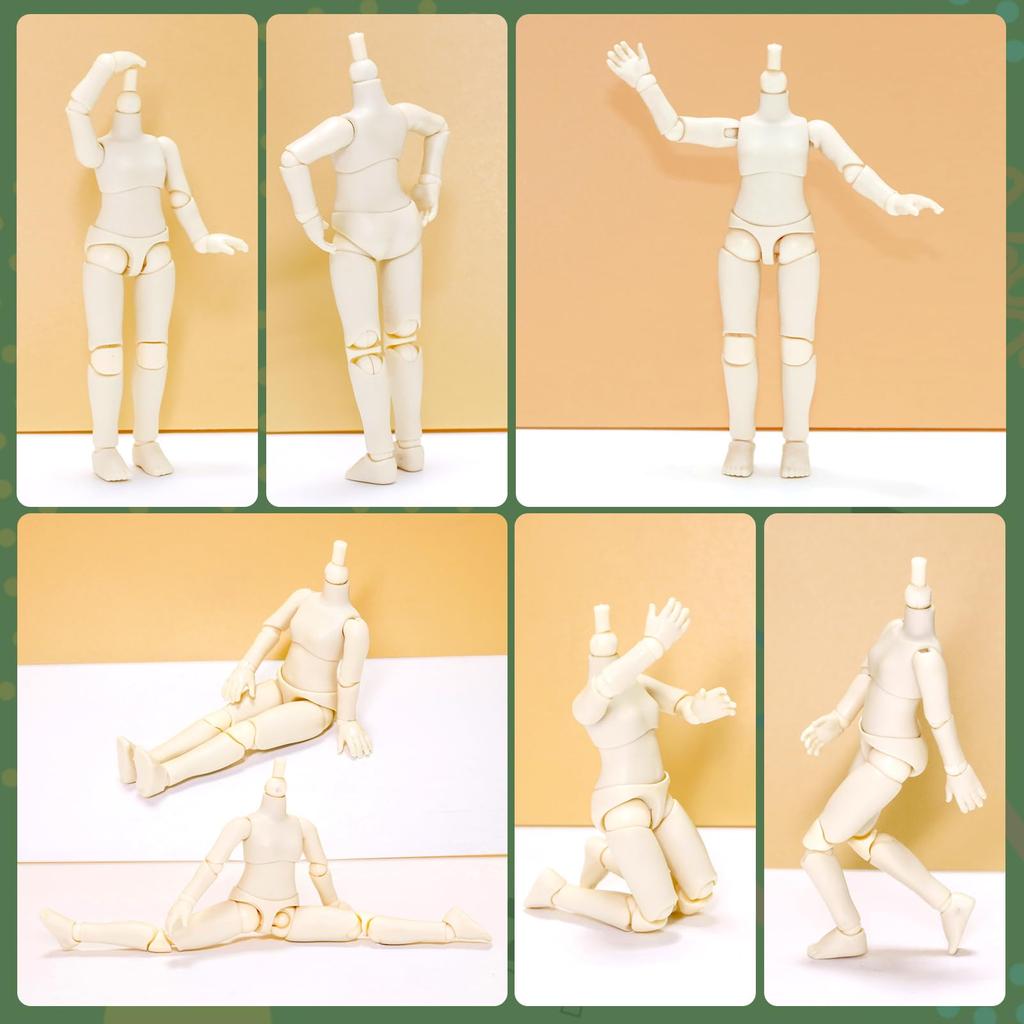 OB11 Doll Body 1/12 MJD Movable Doll Model Action Figure Normal Size Girl (Super White - 12cm)