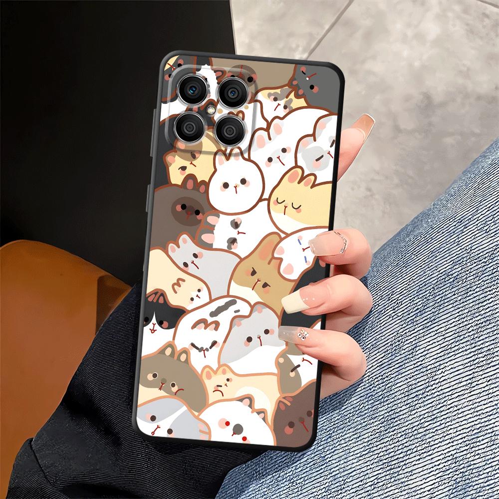 Cartoon Cute Cat Funda Phone Cover Case for Honor 200 400 Lite 70 Magic5Lite X7 X5b X8 X6 X9a 90 8X